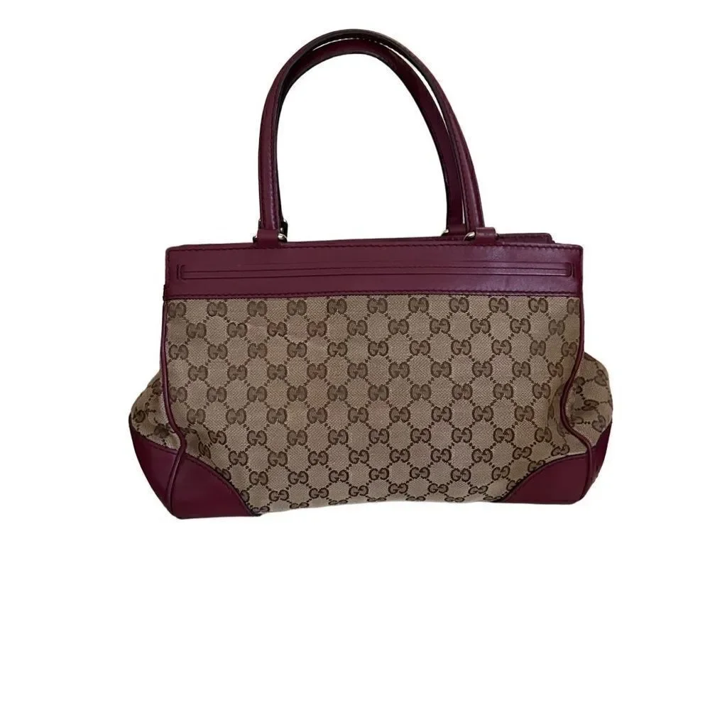 Gucci Mayfair burgundy leather Gg tote